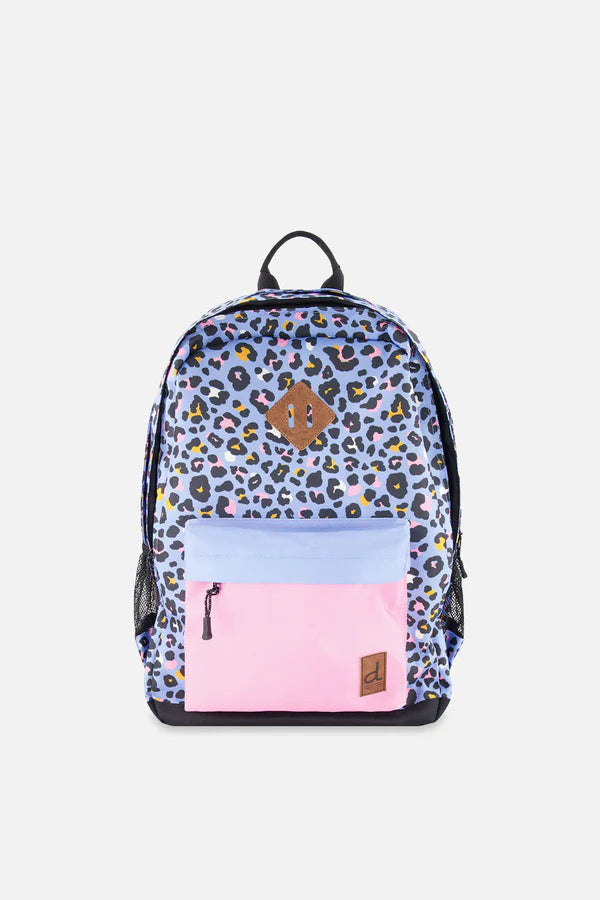 Deux Par Deux Blue Leopard Backpack
