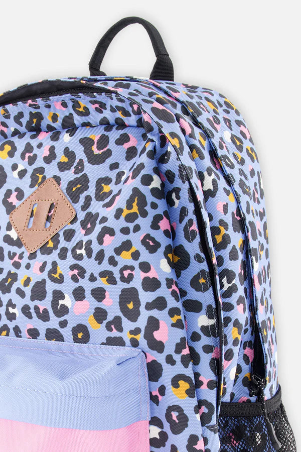 Deux Par Deux Blue Leopard Backpack