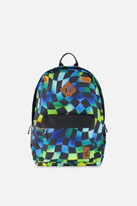 Deux Par Deux Blue Checkered Backpack