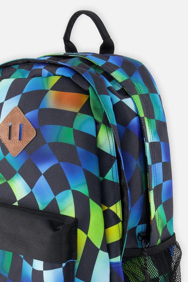 Deux Par Deux Blue Checkered Backpack