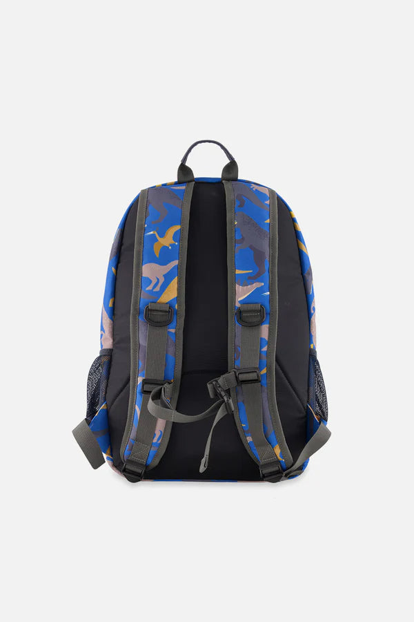 Deux Par Deux Blue Dinosaur Backpack