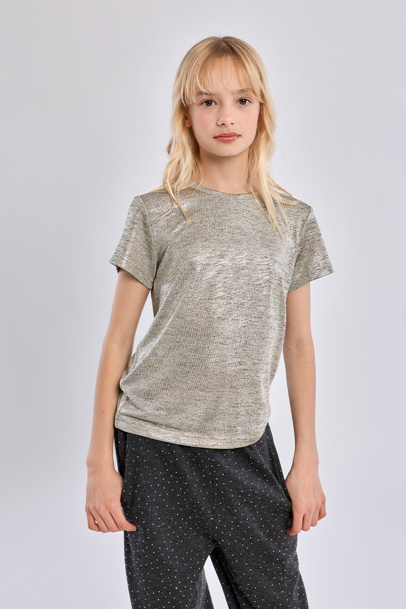 Molly Bracken Girls Metallic Tee