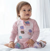 Silkberry Bamboo Long Sleeve Romper w/Kangaroo Pocket (Macaron Party Print)