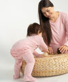 Silkberry Bamboo Ruffle Footies with Two Way Zipper (Coral Blush)