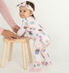 Silkberry Bamboo Ruffle Footies with Two Way Zipper (Macaron Party Print)