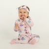 Silkberry Bamboo Ruffle Footies with Two Way Zipper (Macaron Party Print)
