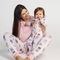 Silkberry Bamboo Ruffle Footies with Two Way Zipper (Macaron Party Print)