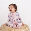 Silkberry Bamboo Ruffle Footies with Two Way Zipper (Macaron Party Print)