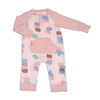 Silkberry Bamboo Long Sleeve Romper w/Kangaroo Pocket (Macaron Party Print)