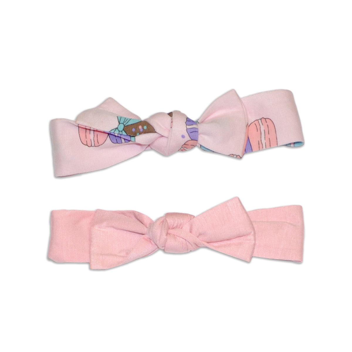 Silkberry Bamboo Headbands 2 packs (Macaron Party Print/Coral Blush)