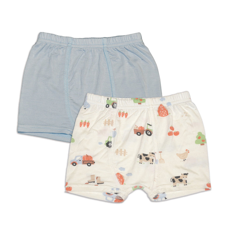 Silkberry Bamboo Underwear Shorts 2 Pack(Pumpkin Farm Print/Magic Cloud)