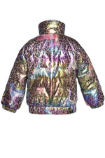 Baby Sara Cheetah Rainbow Print Puffer Jacket