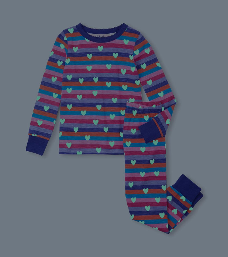 Hatley Stripes & Hearts 'Glow In The Dark' PJ Set