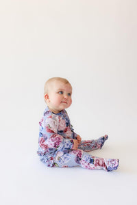 Posh Peanut Annie Ruffled Footed Onesie