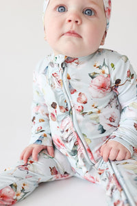 Posh Peanut Melinda Ruffled Footed Onesie