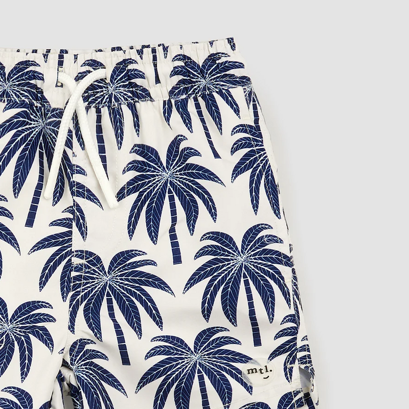 Miles The Label Palm Tree Print Swim Trunk