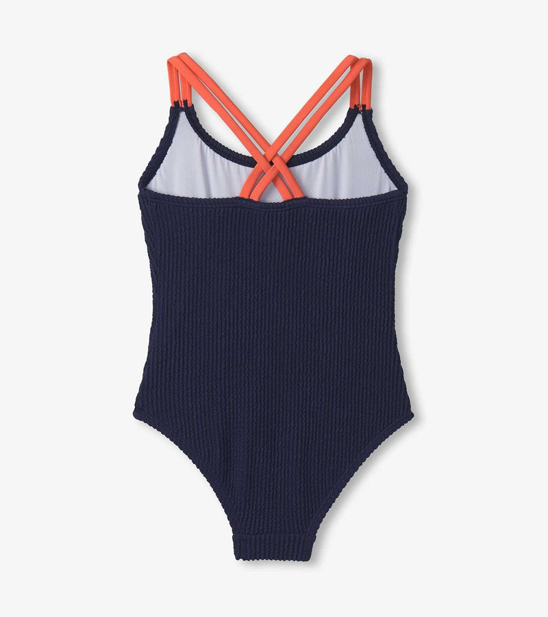 Hatley Patriot Blue Cross Strap Swimsuit