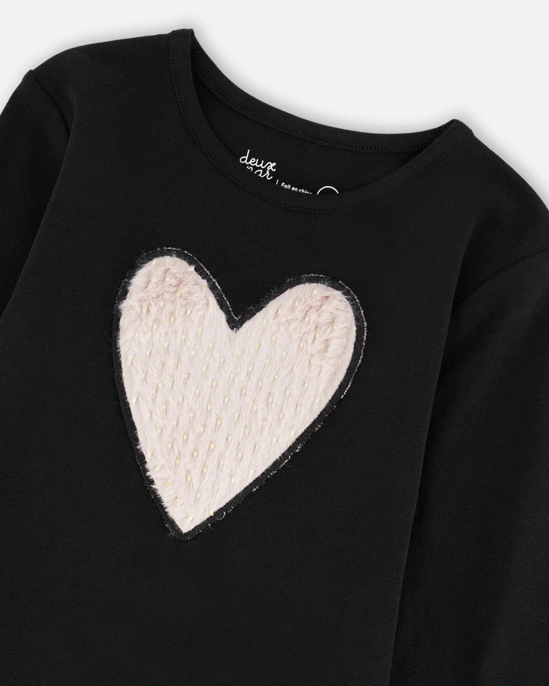 Deux Par Deux Organic Cotton Long Sleeve with Heart