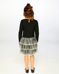 Deux Par Deux Glittering Mesh Party Dress