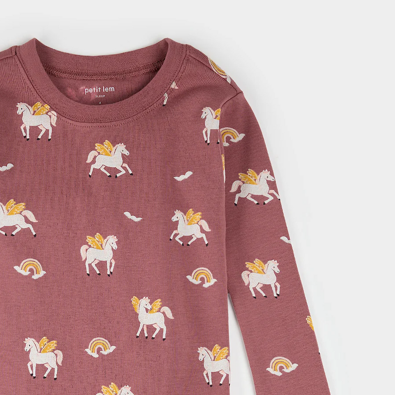 Petit Lem Rainbow Pegasus Print PJ Set