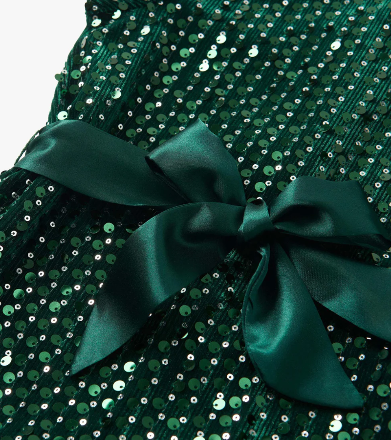 Hatley Green Sequins Velvet Dress