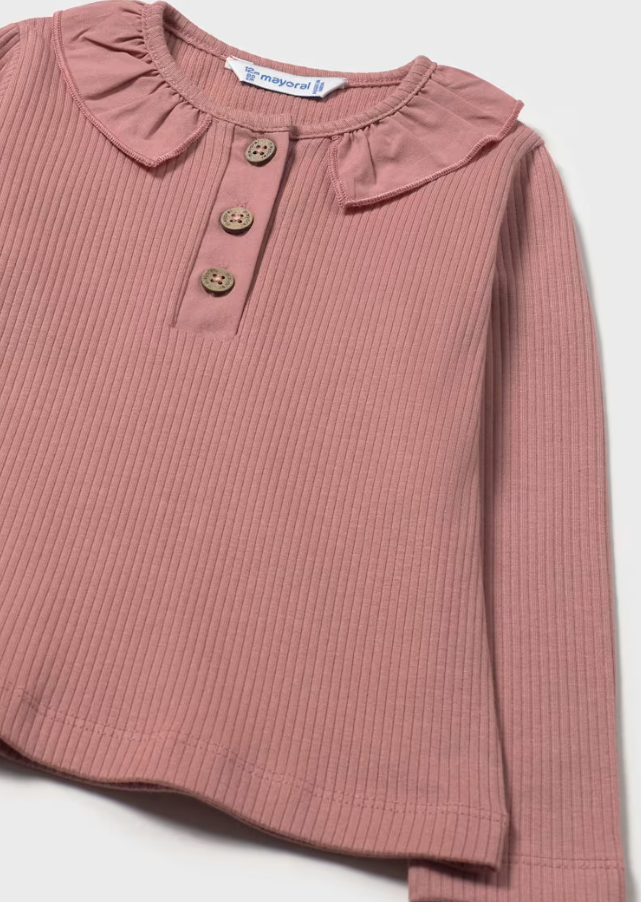 Mayoral Ruffle Collar Long Sleeve Top 2112