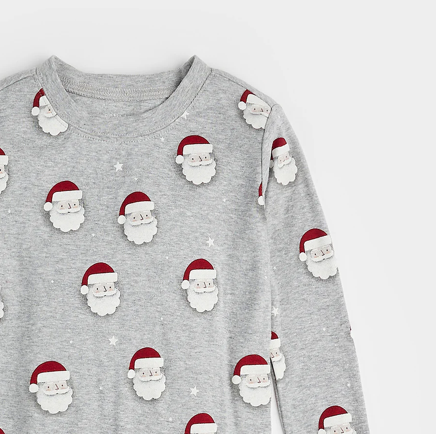 Petit Lem Santa Print PJ Set