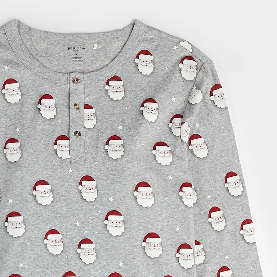 Petit Lem Men's Santa Print PJ Set
