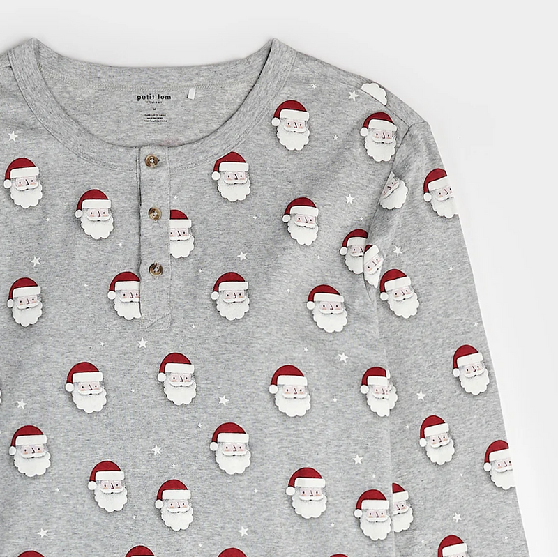 Petit Lem Men's Santa Print PJ Set
