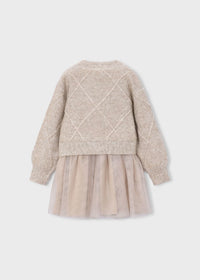 Mayoral Knit Dress with Bows and Sweater 4927