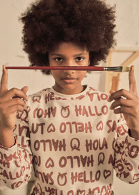 Mayoral Printed Hello Pullover
