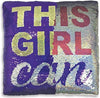 iScream 'This Girl Can' Reversible Sequin Pillow
