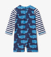 Hatley Block Whales One-Piece Rash Guard