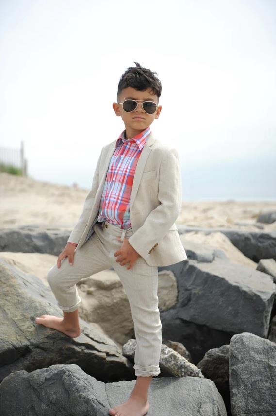 Appaman Khaki Herringbone Linen Mod Suit