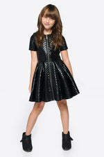 Hannah Banana Quilted Dress with Double Zip Detail