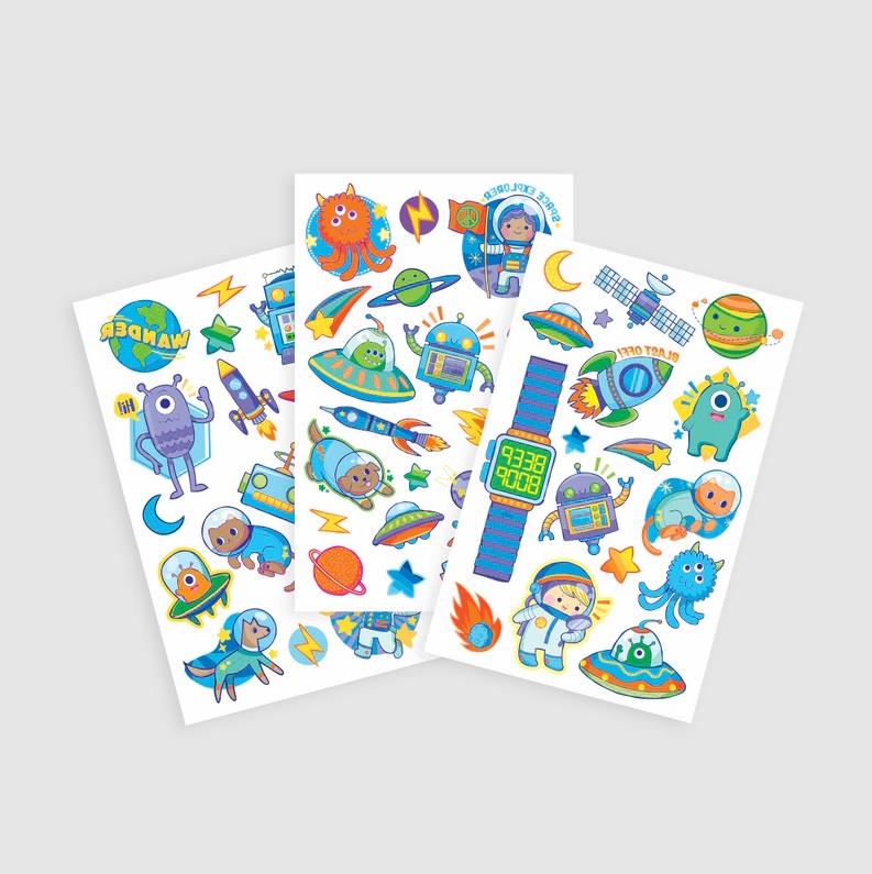 Ooly Space Explorers Temporary Tattoos