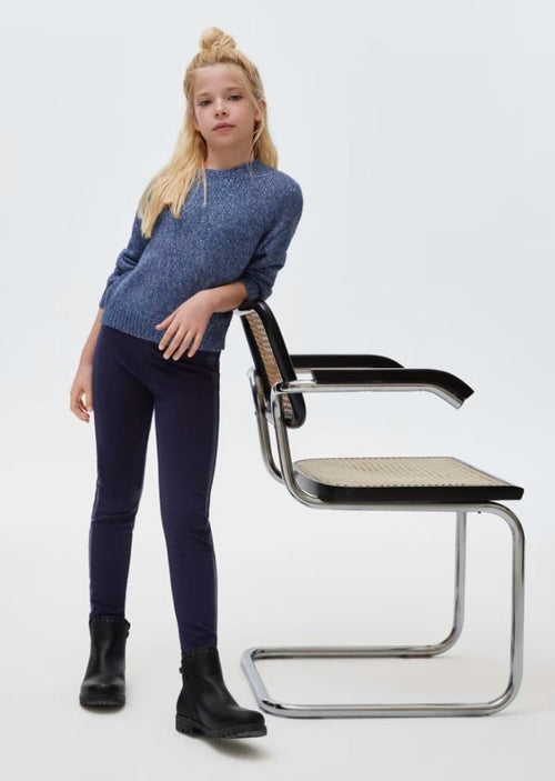 Mayoral Legging with Faux Leather Stripe 7743