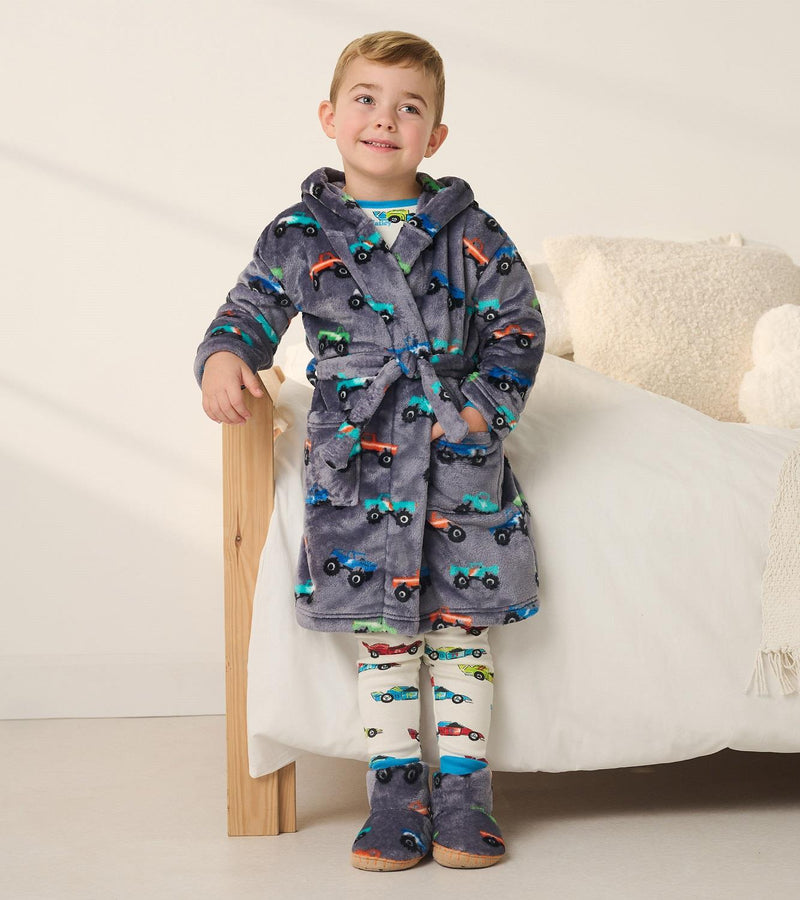 Hatley Monster Trucks Fleece Robe