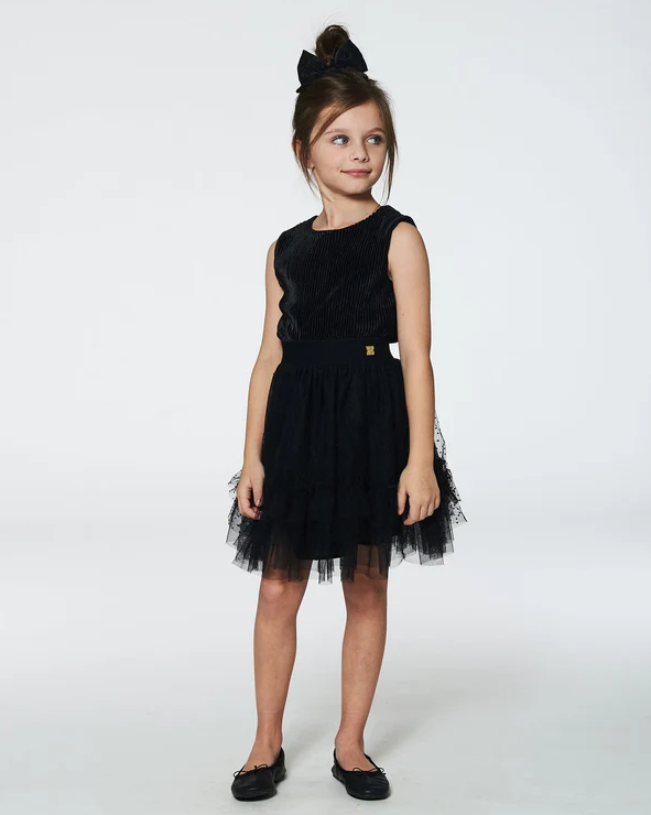 Deux Par Deux Sleeveless Dress with Tulle Skirt