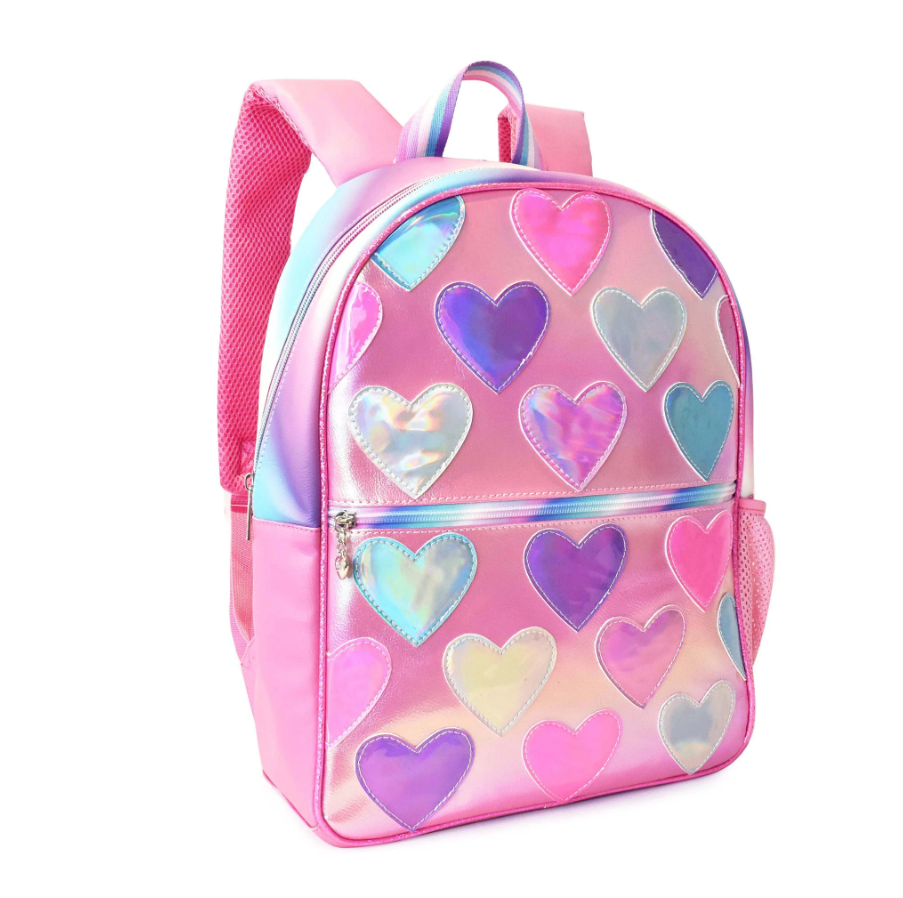 OMG Metallic Large Backpack with 'Stuff' Clear Pencil Pouch