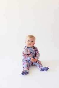 Posh Peanut Annie Ruffled Footed Onesie