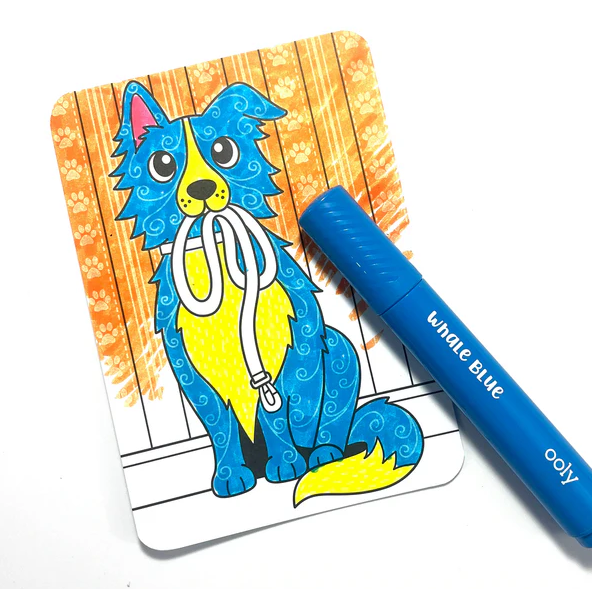 Ooly Undercover Art Hidden Pattern Coloring Activity Art - Dog Days