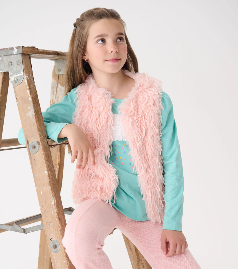 Hatley Feather Faux Fur Vest