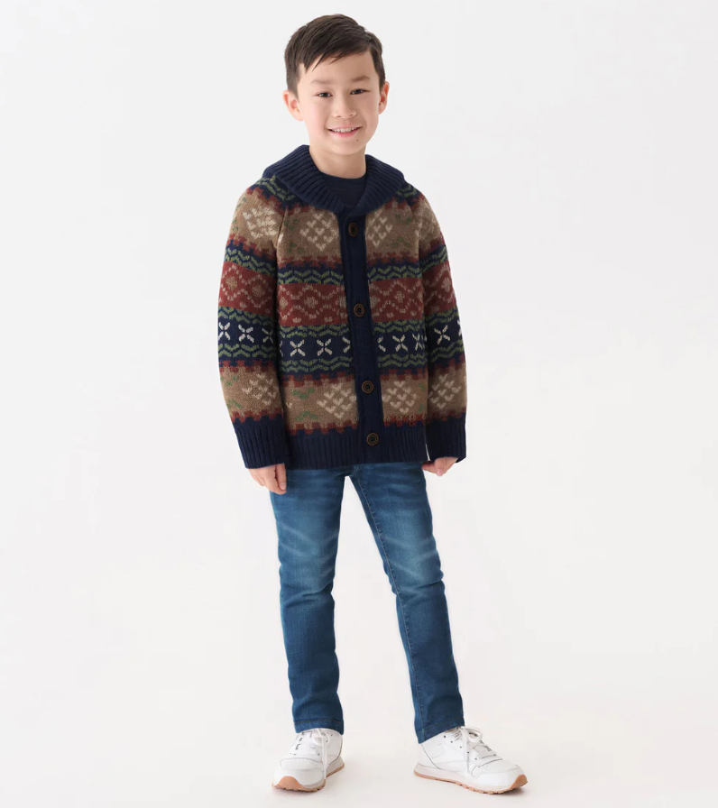 Hatley Vintage Fair Isle Shawl Collar Cardigan