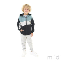 M.I.D Color Block Zip Hoodie