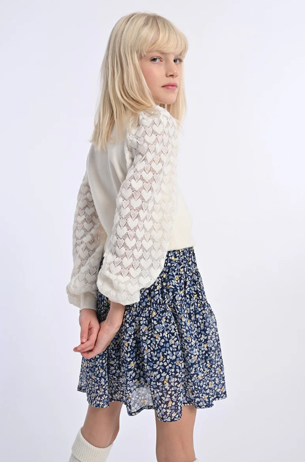 Molly Bracken Girl Puffed Sleeve Sweater