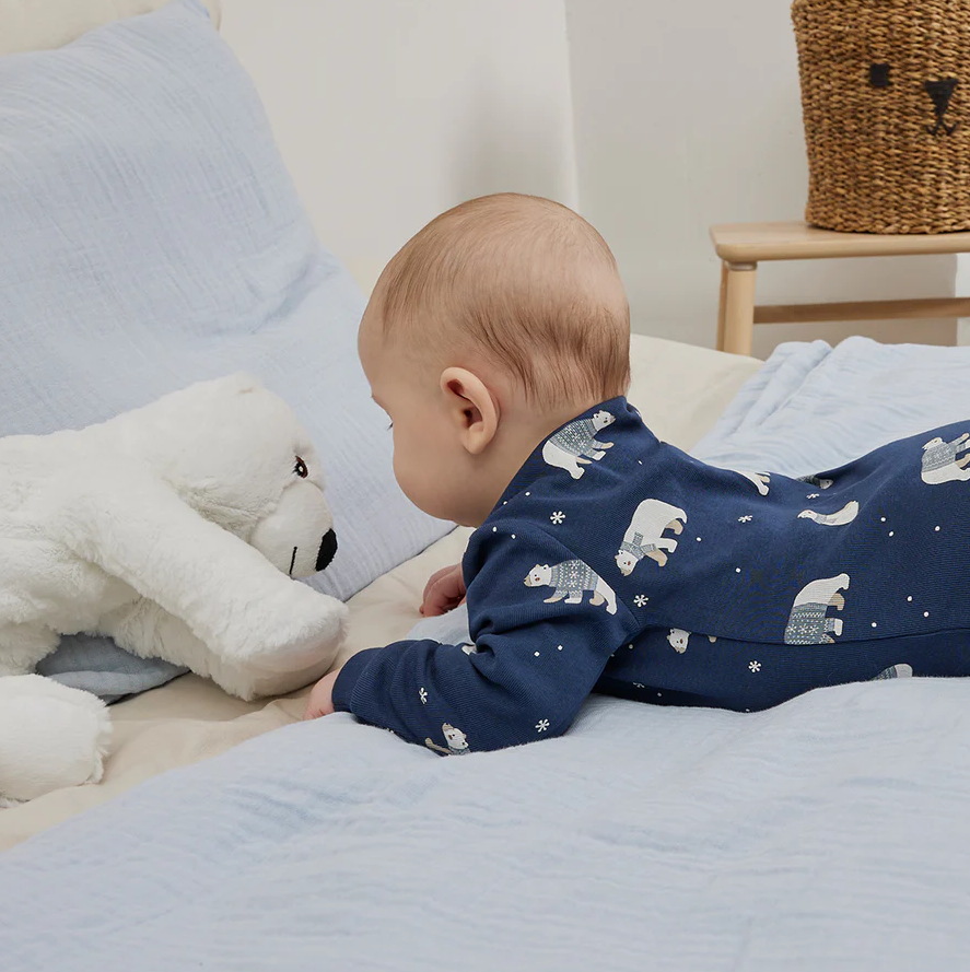 Petit Lem Winter Polar Bear Print Sleeper