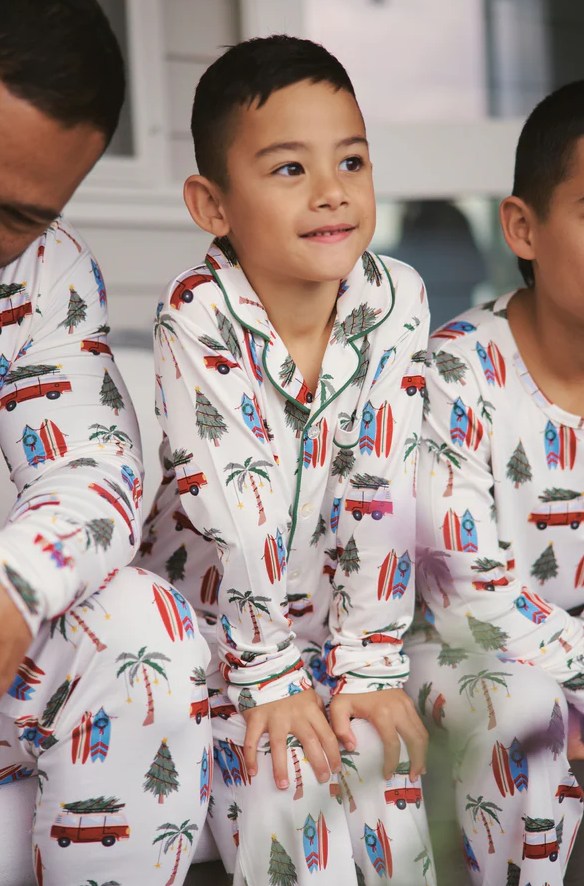 Bambi & Birdie Cali Christmas Collared Button Up PJ Set