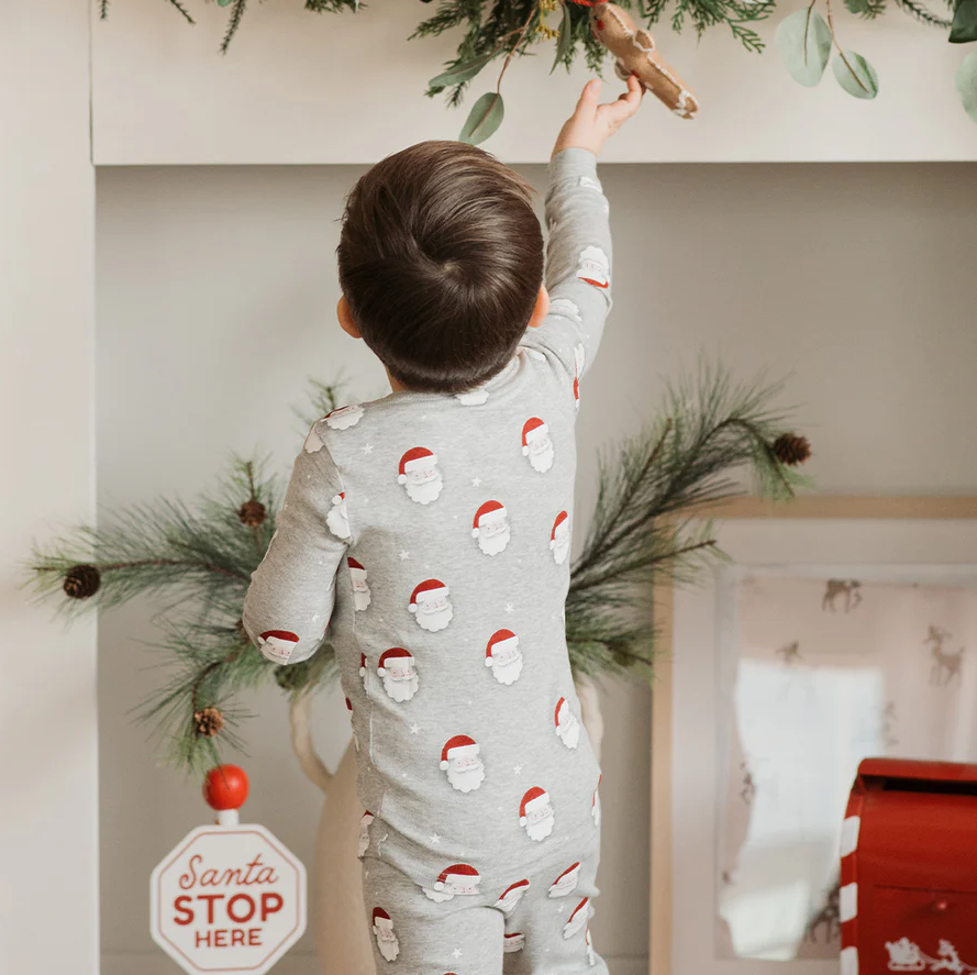 Petit Lem Santa Print PJ Set