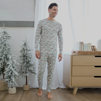 Petit Lem Men's Santa Print PJ Set